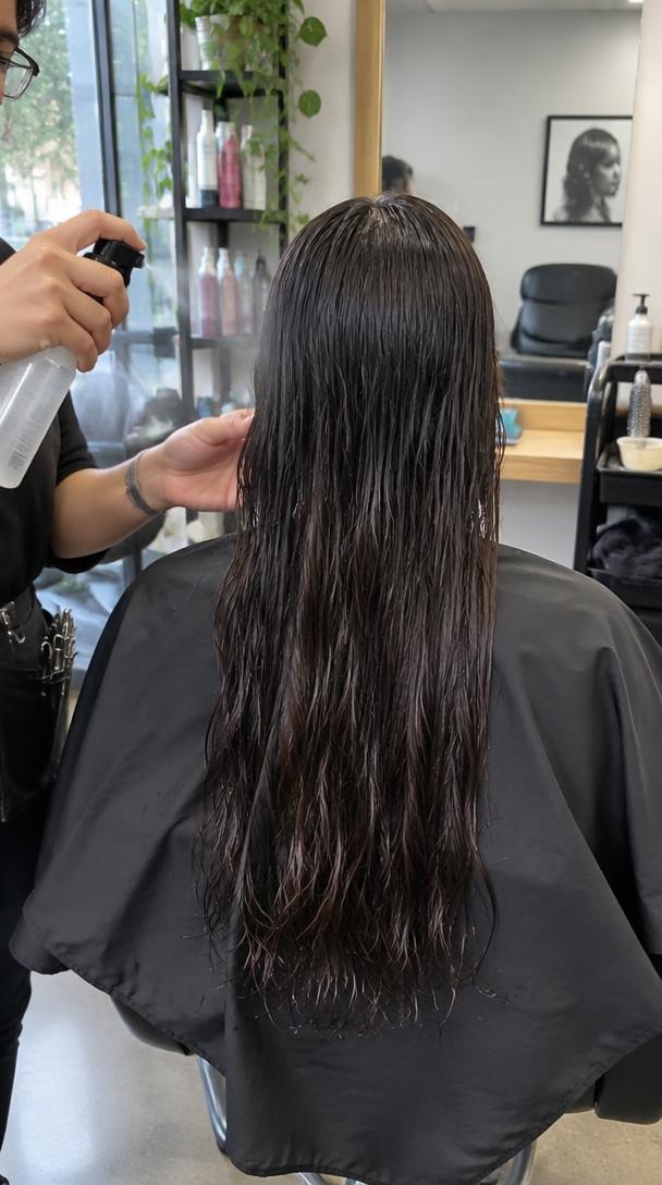 Salon prep and styling in progress